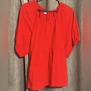 Red Puffy Shoulder Old Navy Blouse XXL
